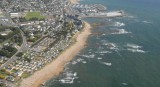 Vue aérienne sur la camping La Falaise