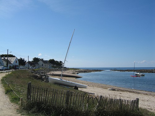 Baie du Castouillet au Croisic, bateaux sur la plage, photo Emmanuel PARENT