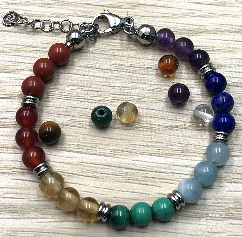 Bracelet 7 chakras et perles - Meirea - Guérande