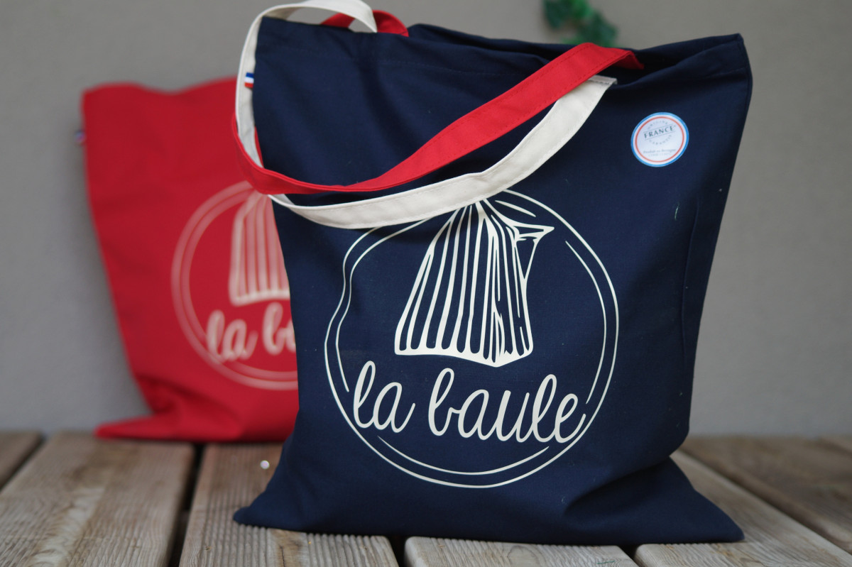 Boutique en ligne - Tote bag cabine navy - Office de tourisme la Baule Presqu'île de Guérande