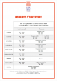 Horaires d'ouverture des Offices de tourisme du 01/09/25 au 02/11/25