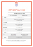 Horaires d'ouverture des Offices de tourisme du 05/01/25 au 03/04/26