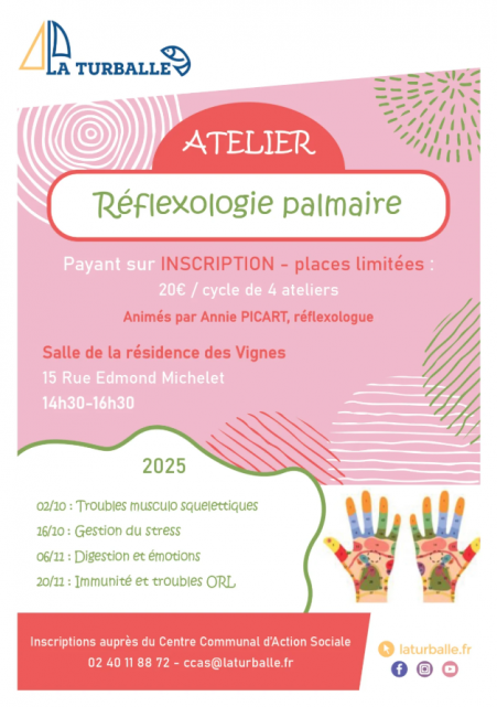 Atelier réflexologie palmaire - La Turballe