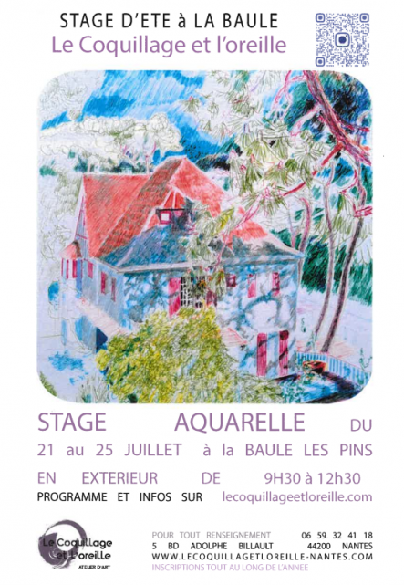 Atelier stage Aquarelle - Le Coquillage et l'oreille - La Baule