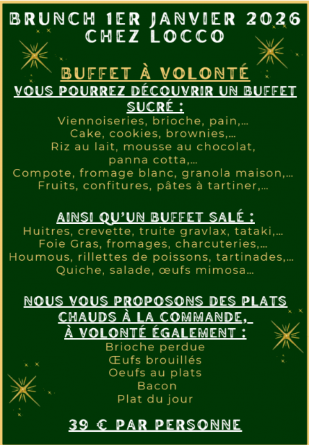 Brunch du jour de l'an au restaurant Locco - Pornichet