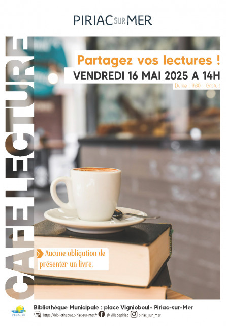 Café lecture 16 mai - Bibliothèque - Piriac sur Mer