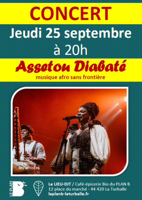 Concert : Assetou Diabaté Plan B La Turballe
