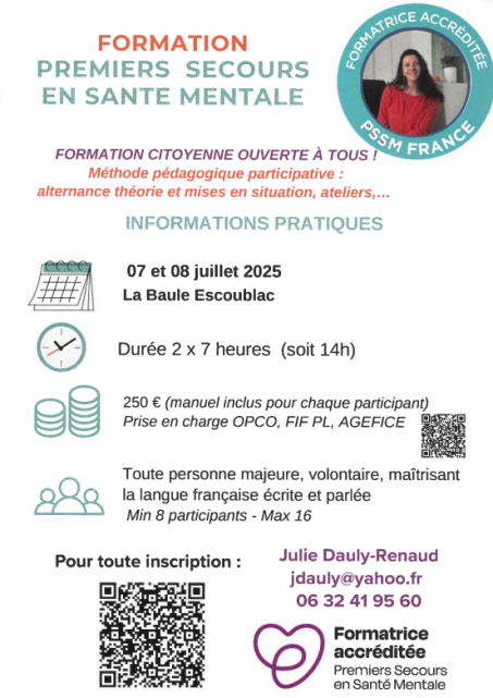 La Baule 2025 - Formations premiers secours en santé mentale 2