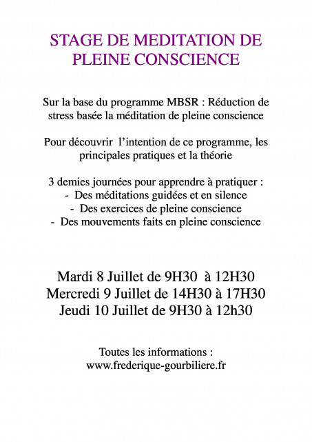La Baule Stage de méditation de pleine conscience