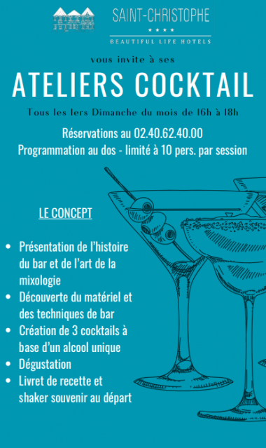 Les Ateliers Cocktail au Saint-Christophe Du 4 fév au 1 déc 2024