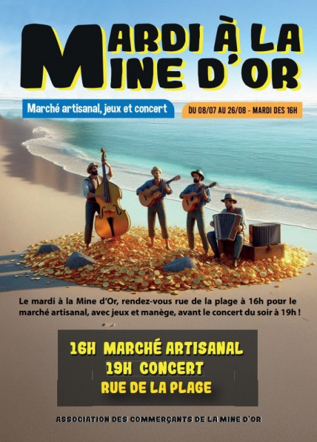 Les mardis de la Mine d'Or - Marché artisanal, jeux et concert - Pénestin