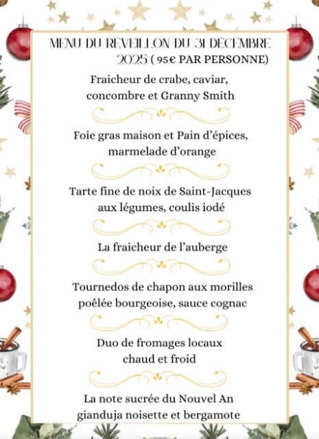 Menu de la St Sylvestre - Auberge de Kerhinet