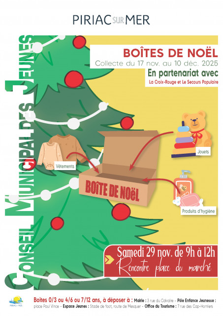 Opération boîtes de collecte de Noël - Piriac sur Mer