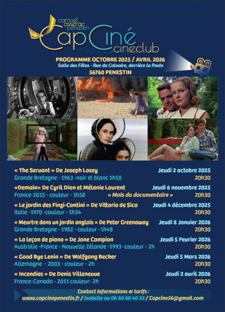 Programmation Cap Ciné - Pénestin - Camoël - Assérac