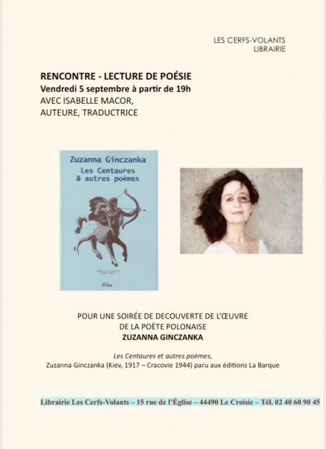 Rencontre-Lecture de poésie - Isabelle Macor