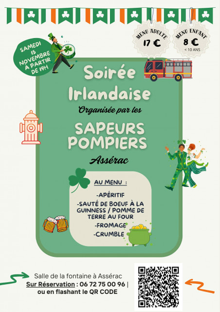Soirée Irlandaise - Amicale des Sapeurs Pompiers d'Assérac - Assérac