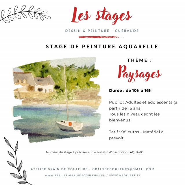 Stage de peinture Aquarelle - Guérande - paysages