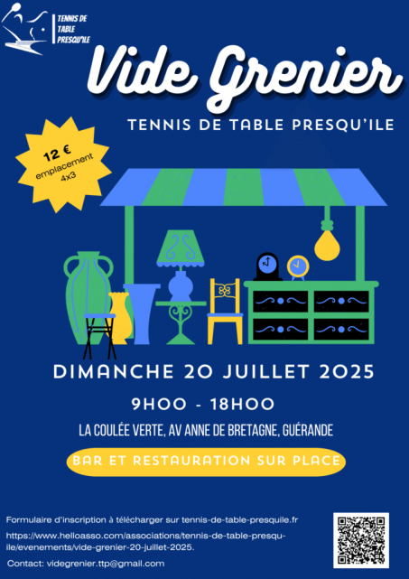 Vide grenier par le Tennis de table Presqu'ile - Guérande