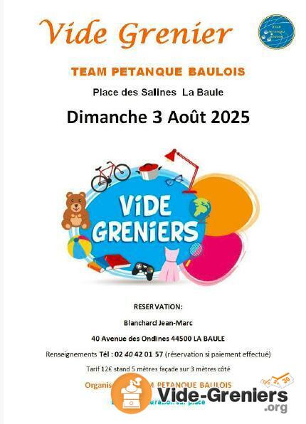 Vide greniers Team Petanque La Baule