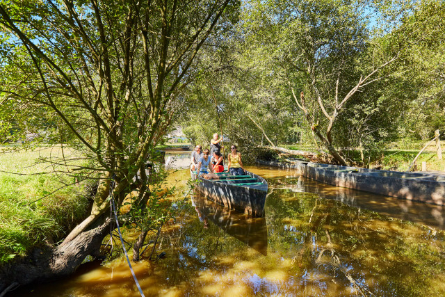 Visite scolaire en chaland du marais de Brière