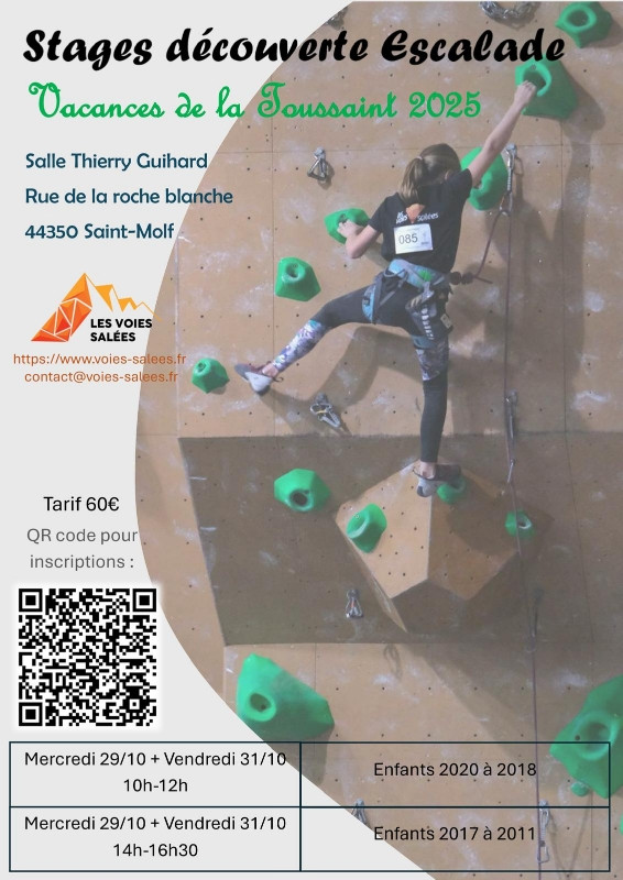 Stage découverte escalade pour enfants - Toussaint