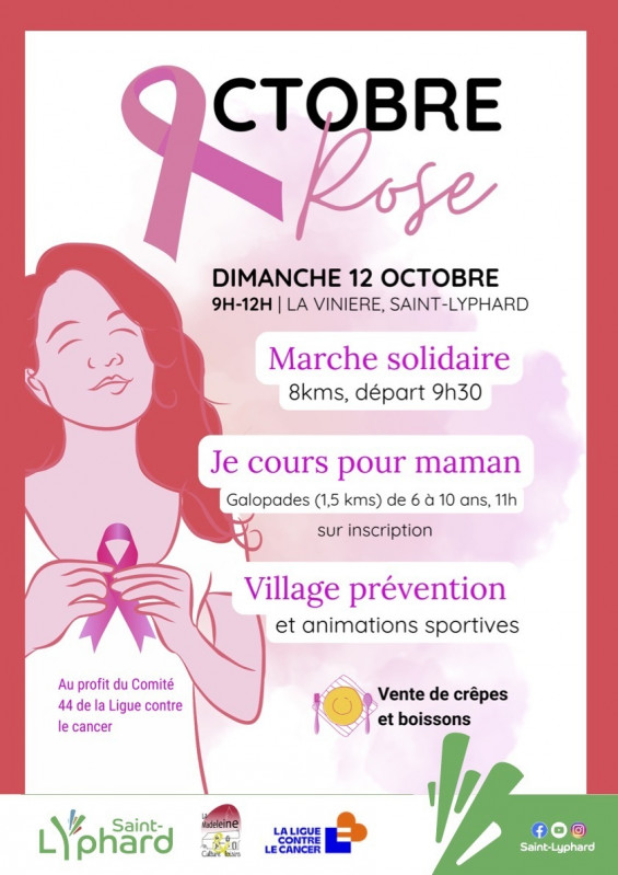 Affiche Octobre Rose - La Madeleine - Saint-Lyphard