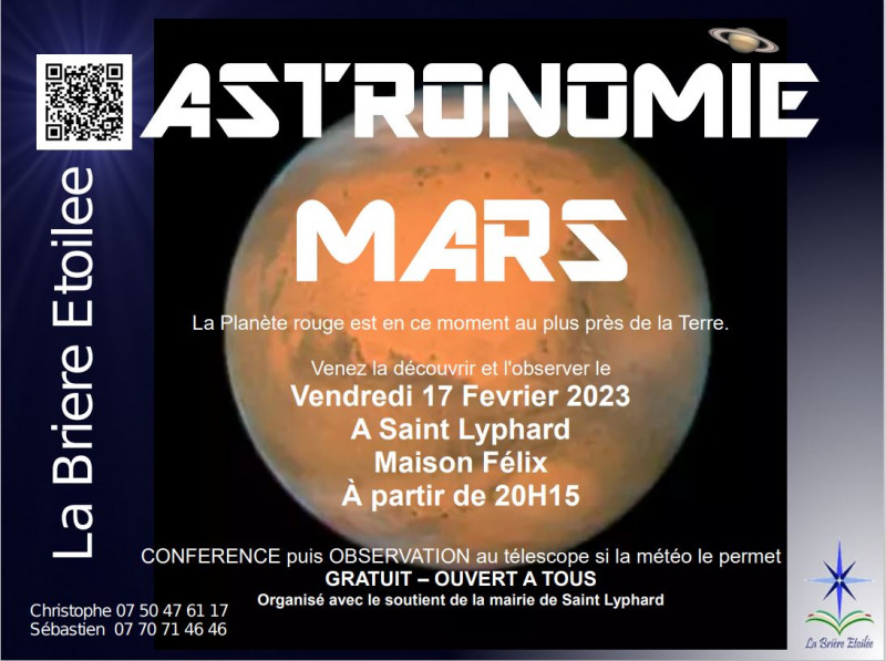 Astronomie Mars Maison Félix Saint Lyphard 2023