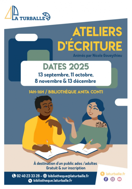 Atelier d'écriture avec Nicole Goueythieu - La Turballe Atelier d'écriture avec Nicole Goueythieu - La Turballe