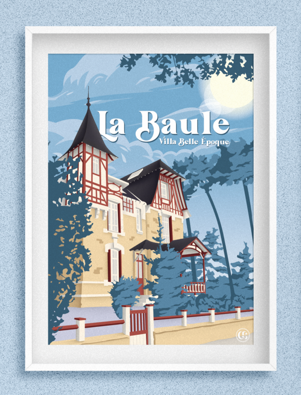 Boutique en ligne - Affiche La Baule villa - Office de tourisme la Baule Presqu'île de Guérande