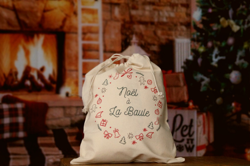 Boutique en ligne - sac Noël à la Baule écru - Office de tourisme la Baule-Presqu'île de Guérande