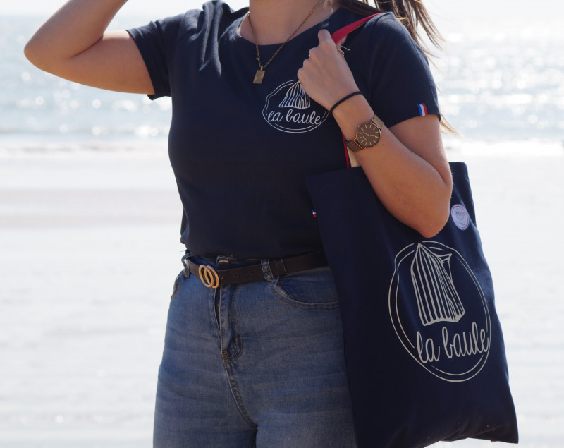 Boutique en ligne - Tote bag cabine bleu marine - Office de tourisme la Baule Presqu'île de Guérande