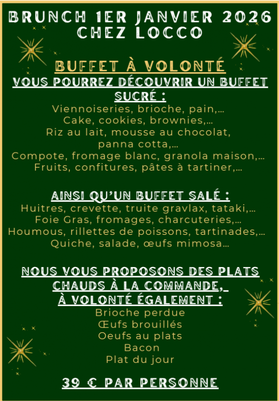 Brunch du jour de l'an au restaurant Locco - Pornichet