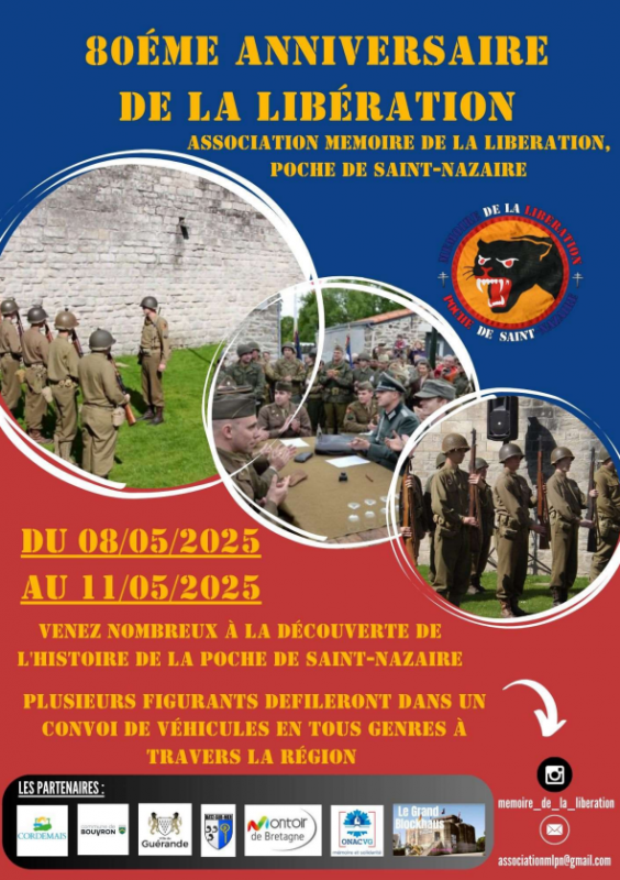 Commémoration du 80ème anniversaire de la Libération de la Poche de Saint-Nazaire - Guérande - affiche