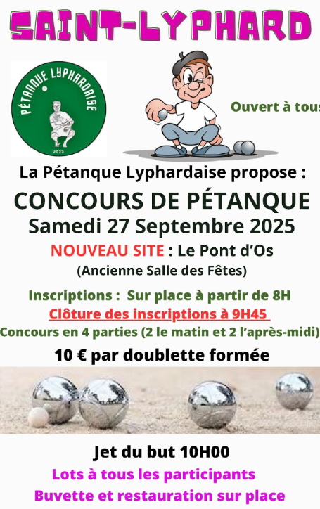 Concours de pétanque - Pétanque Lyphardaise - Saint-Lyphard