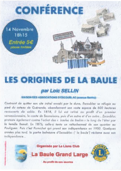Conférence - Les Origines de La Baule