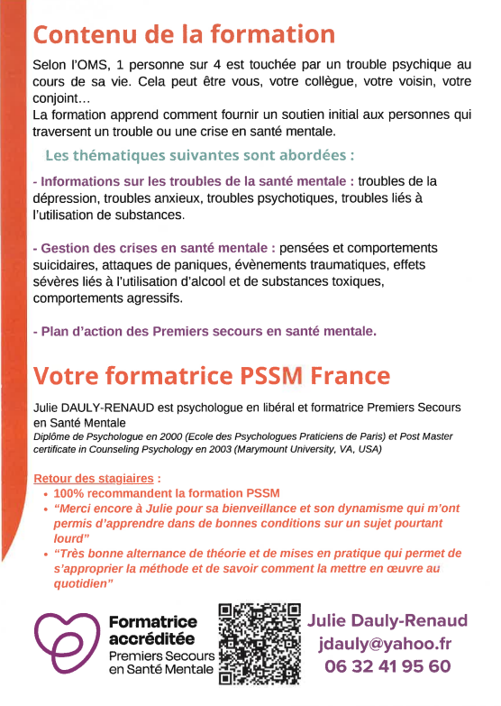 La Baule 2025 - Formation Premiers secours en santé mentale