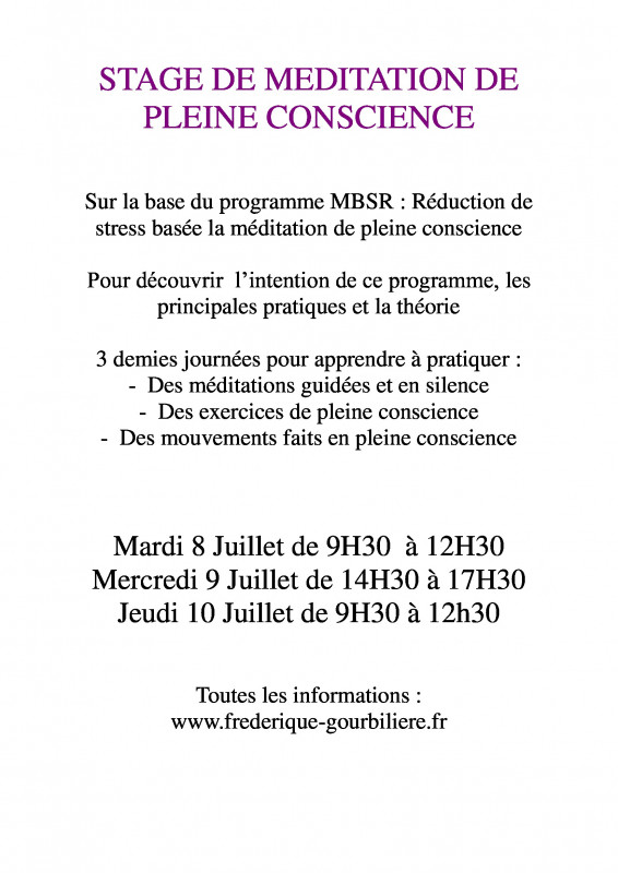 La Baule Stage de méditation de pleine conscience