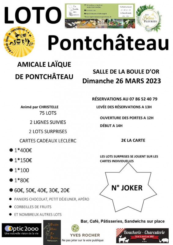 Loto de l'Amicale Laïque de Pont-Château