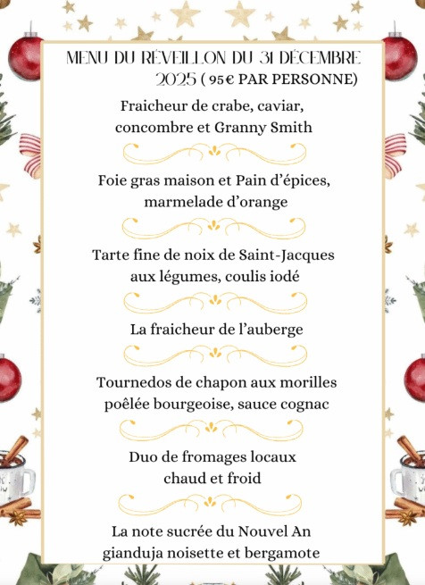 Menu de la St Sylvestre - Auberge de Kerhinet Menu de la St Sylvestre - Auberge de Kerhinet