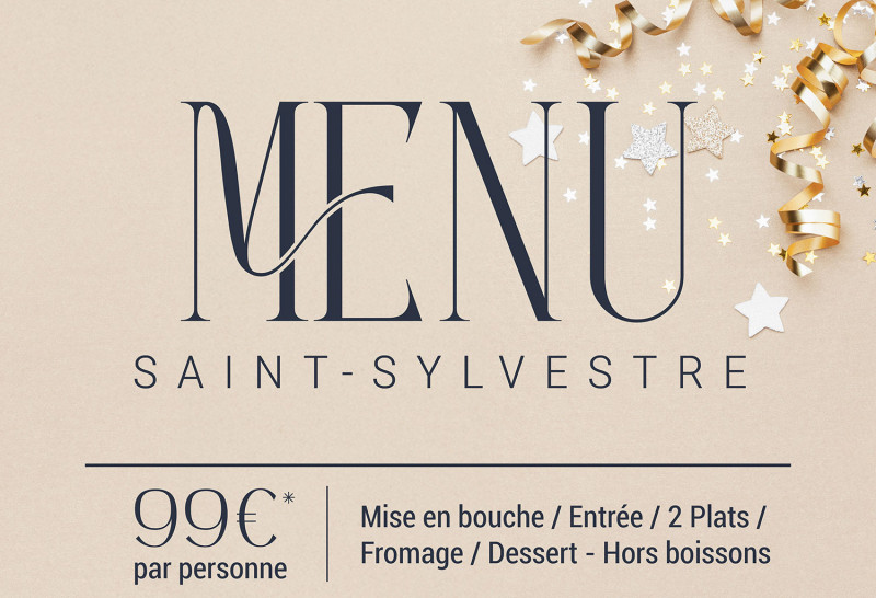 Menu de Saint-Sylvestre au restaurant Ailleurs du Westotel - Le Pouliguen Menu de Saint-Sylvestre au restaurant Ailleurs du Westotel - Le Pouliguen