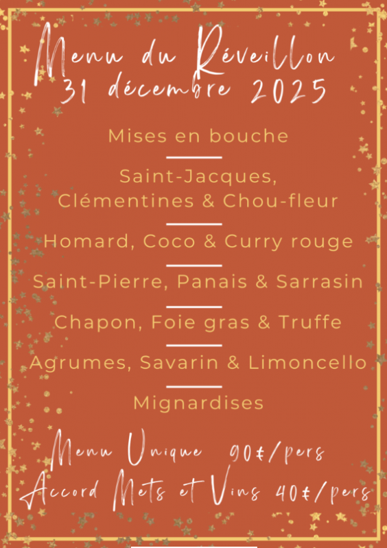 Menu du réveillon de la Saint-Sylvestre au restaurant Pops - © Restaurant POPS Menu du réveillon de la Saint-Sylvestre au restaurant Pops