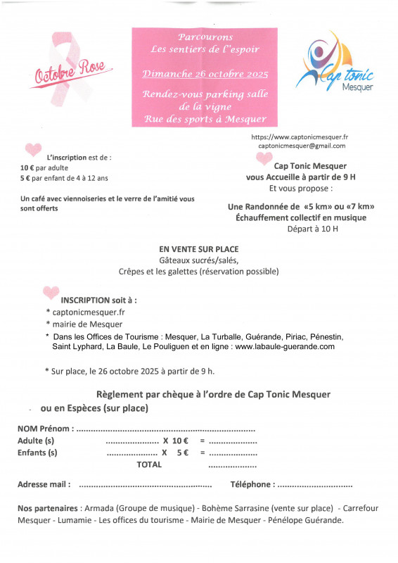 Mesquer - Octobre Rose - Randonnée