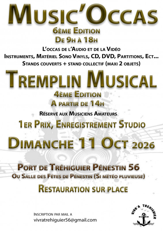 Music'Occas et Tremplin musical - Vivr'a Tréhiguier - Pénestin Music'Occas et Tremplin musical - Vivr'a Tréhiguier - Pénestin