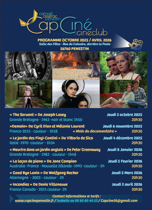 Programmation Cap Ciné - Pénestin - Camoël - Assérac