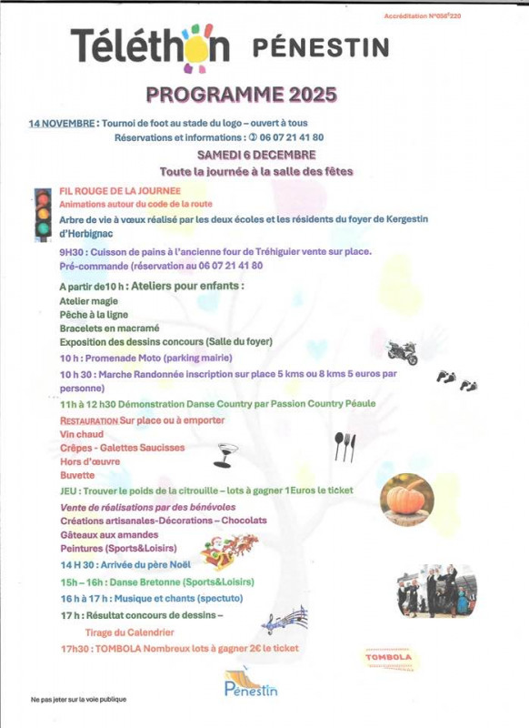 Programme de la journée pour le Téléthon - Pénestin Programme de la journée pour le Téléthon - Pénestin