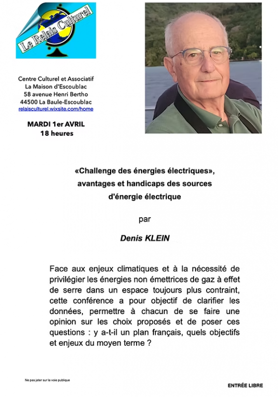 Relais culturel La Baule - Conférence - Denis Klein