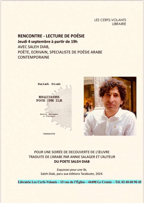 Rencontre-Lecture de poésie - Saleh Diab
