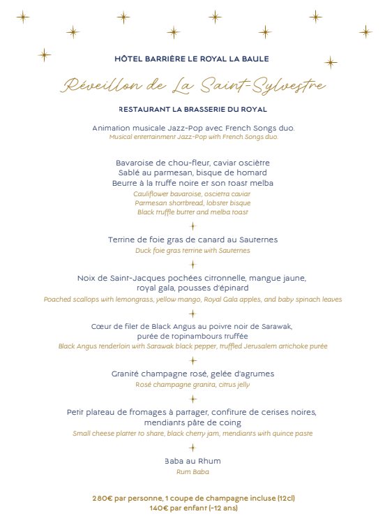 Réveillon dansant de la Saint-Sylvestre à la Brasserie du Royal Réveillon dansant de la Saint-Sylvestre à la Brasserie du Royal