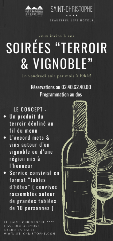 Soirées Terroir et vignoble au restaurant le Saint-Christophe - La Baule
