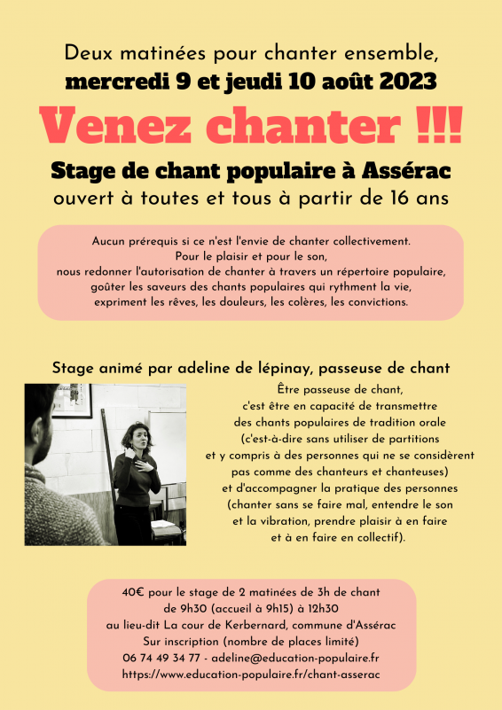 Stage de chant - Assérac